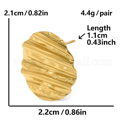 Стильные овальные серьги-гвоздики из нержавеющей стали 304 BM7632-2-1
