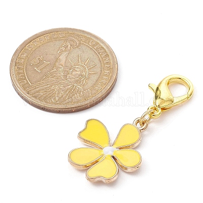 Подвеска из эмали из сплава золотого тона HJEW-JM01452-1