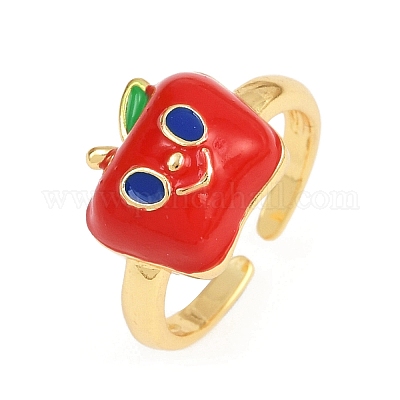 Латунные эмалевые манжеты для женщин RJEW-D326-01G-1