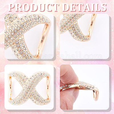 4 шт. 2-цветные пряжки-банты со стразами из сплава с угловыми узлами FIND-GF0005-32-1