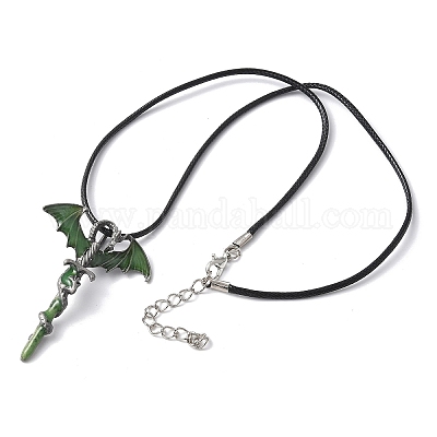 Ожерелья с подвеской в виде меча из сплава и эмали в виде дракона&nbsp;LS-NJEW-V005-02P-01-1