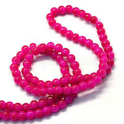 Выпечки окрашены имитация нефрита стекловолокна круглый шарик X-DGLA-Q021-4mm-04-1