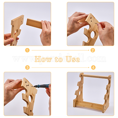 3-ярусный деревянный держатель для флейты ODIS-WH0030-09-1