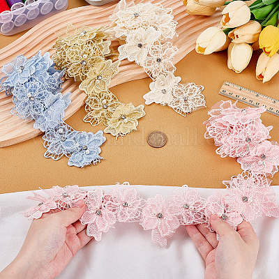 Лента из органзы с цветочным узором 4 цвета OCOR-AR0002-02-1