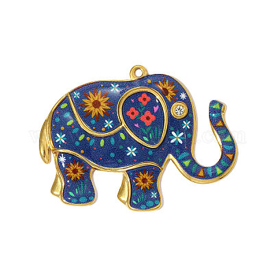 Большие эмалевые подвески из нержавеющей стали 304 STAS-OY005-31G-1