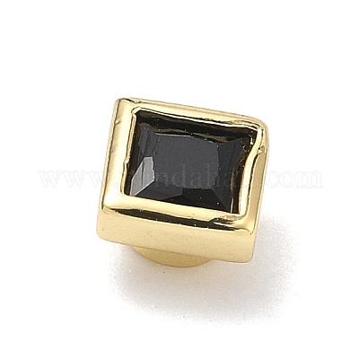 Квадратные латунные микропаве кабошоны из кубического циркония&nbsp;KK-P345-13G-E04-1