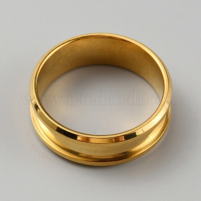 Оправы для колец из нержавеющей стали 304 с канавками&nbsp;RJEW-WH0010-08E-G-1