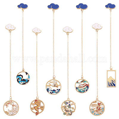 8 шт. 8-х стильная закладка из цинкового сплава для чтения AJEW-CW0005-05-1