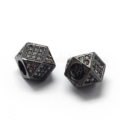 Стойки обшивки латунь кубического циркония бусы ZIRC-S029-02B-1