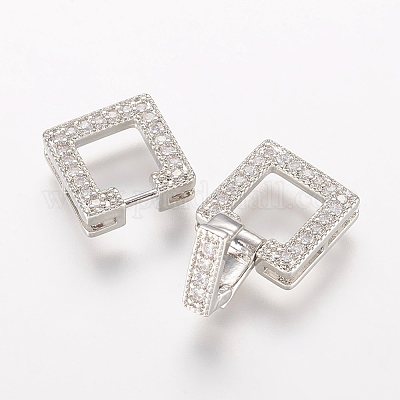 Латунные микро проложить кубического циркония раз за застежками&nbsp;LS-ZIRC-J016-04P-1