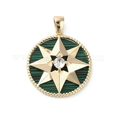 Латунные микропаве прозрачные подвески с фианитом KK-P260-30G-1