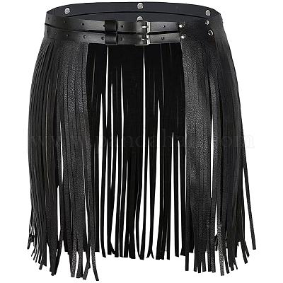 Пояса для юбок из искусственной кожи с бахромой AJEW-WH20020-266A-1