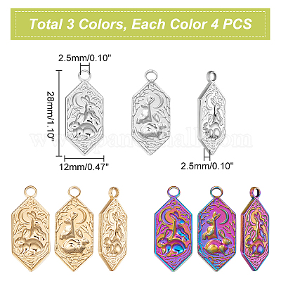 12 шт. подвески из нержавеющей стали 304 двух цветов STAS-UN0042-18-1