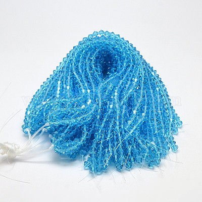 Подражать австрийский хрусталь двойной конус стеклянные бусы нити X1-GLAA-F029-4x4mm-19-1