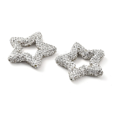 Звездообразные полимерные глиняные бусины со стразами CLAY-NH0001-06M-1