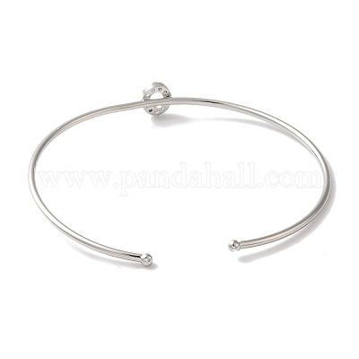 Браслеты на открытой манжете с прозрачным покрытием из латуни с микропаве и кубическим цирконием BJEW-A018-01P-O-1