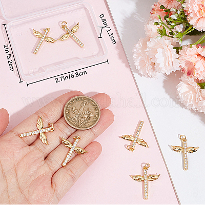 8 шт. Латунные подвески с микропаве KK-BBC0010-41-1