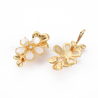 Застежки-твистеры из латуни с микропейвом и прозрачным фианитом KK-S354-325-NF-1