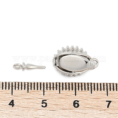 Латунные микро проложить кубического циркония ящик с застежками KK-P291-43P-02-1