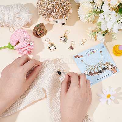 Маркеры петель с замком в виде ежика HJEW-PH01718-1