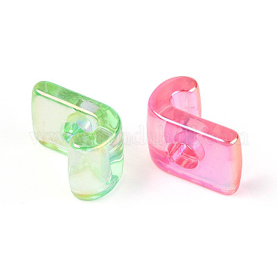 УФ-покрытие прозрачные акриловые европейские бусины OACR-M027-02J-1