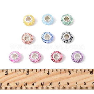 50шт 10 цвета непрозрачной смолы европейские бусины RESI-FS0002-19-1