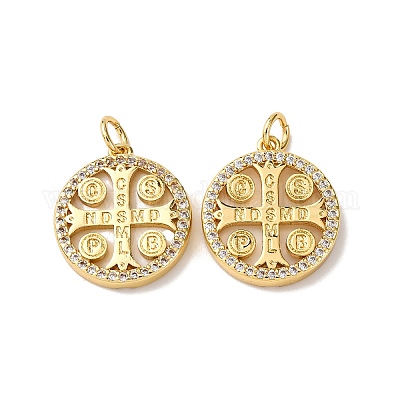 Золотой тон латунные микро проложить кубического циркония кулоны KK-I658-30B-1