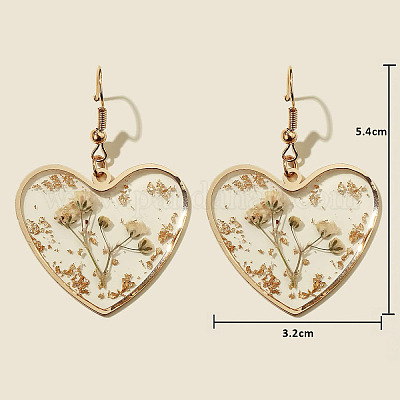 Серьги-подвески из сплава в форме сердца из смолы FS-WG72C44-05-1