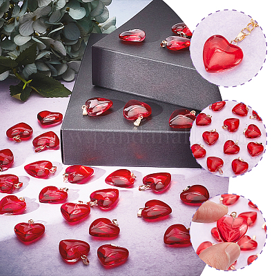 Прозрачный лак окрашенные стеклянные подвески GLAA-HY0001-06-1