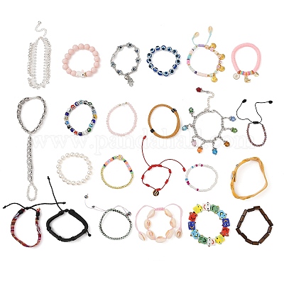 Наборы браслетов из стекла BJEW-XCP0002-06-1