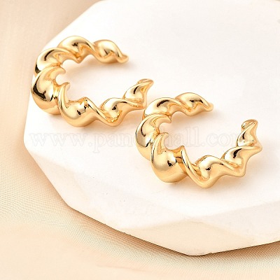 Серьги-манжеты из латуни EJEW-F370-12G-1