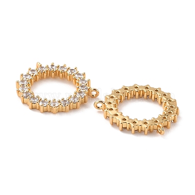 Латунные микро проложить кубического циркония подвески ZIRC-P092-025G-RS-1