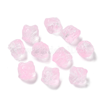 Выпечка расписные прозрачные стеклянные бусины GLAA-C035-01F-1