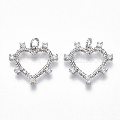 Латунные микропаве прозрачные подвески с фианитом KK-S356-028P-NF-1