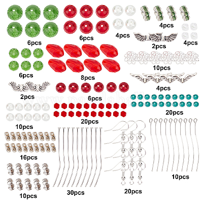 188 шт. набор для самостоятельного изготовления сережек на рождественскую тематику DIY-SC0015-11-1