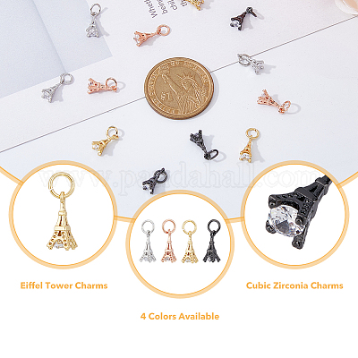 12 шт. 4 цвета латунные микро проложить прозрачные кубические циркониевые подвески ZIRC-DC0001-18-1