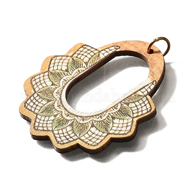 Подвески из дерева тополя с принтом FIND-B045-23B-1