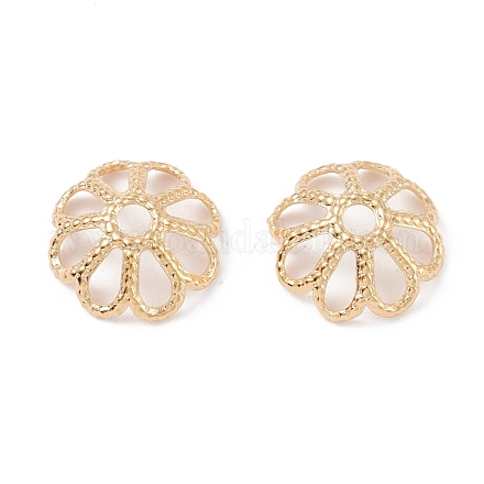 Латунные многолепестковые колпачки для бусинок KK-K253-24G-1