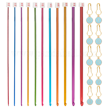 1 набор алюминиевых тунисских крючков для вязания DIY-NB0010-84-1