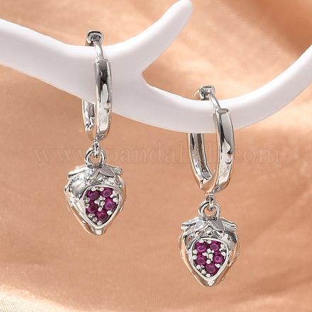 Латунные кубических серьги циркония обруч EJEW-Q015-01P-E-1