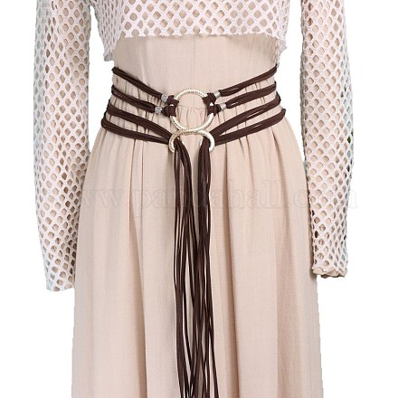 Винтажные многослойные ремни-цепочки из искусственной замши с длинными кисточками FS-WG0892A-02-1