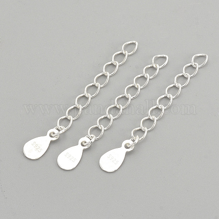 925 стерлинговое серебро скрученные удлинительные цепи STER-S002-33-1