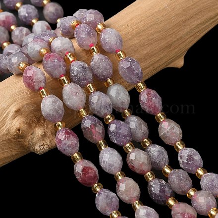 Натуральные лепидолитовые бусины G-F809-A43-01-1