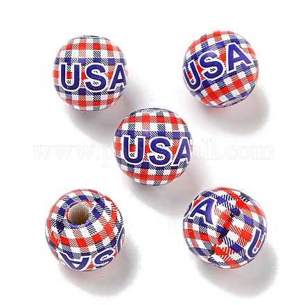 Набивные деревянные европейские бусины WOOD-G022-07C-1