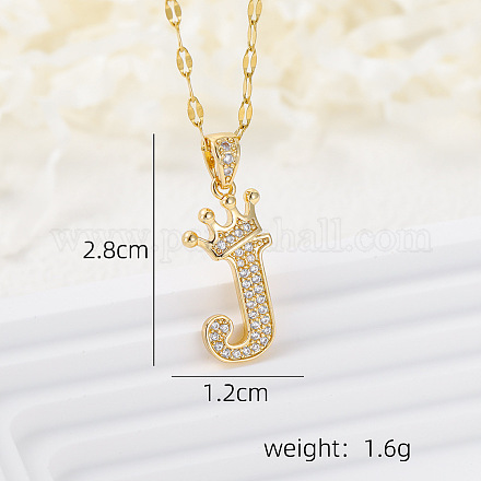 Латунные микропаве прозрачные кубические цирконии корона инициал кулон ожерелья FS-WGD727C-10-1