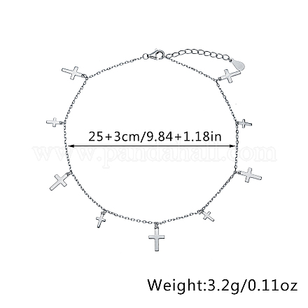 Браслеты на ногу с подвеской в виде креста из стерлингового серебра S925 для женщин PL7288-2-1