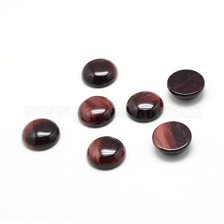 Окрашенный и нагретый натуральный тигровый глаз кабошоны G-T020-8mm-19-1