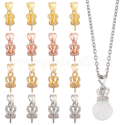 16 шт. 4-х цветные латунные подвески с микропаве из кубического циркония FIND-PH0021-30-1