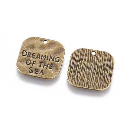Чеканный квадрат резное слово мечтает о море тибетский стиль X-PALLOY-A15333-AB-1
