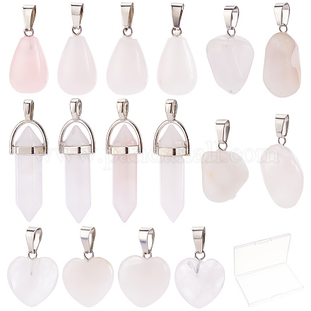 Подвески из натурального розового кварца G-SC0001-75-1